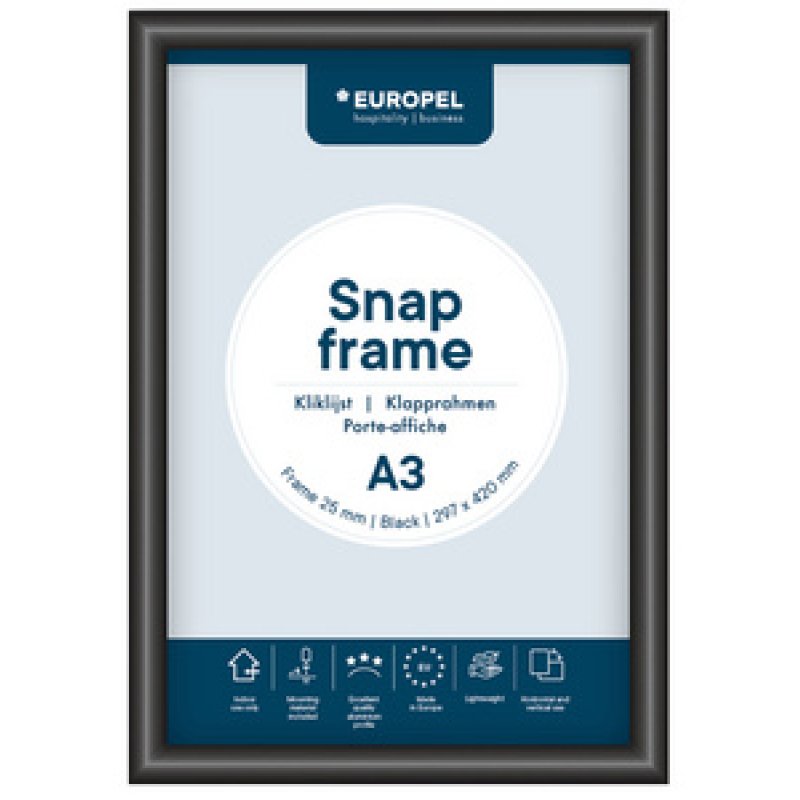 EUROPEL Cadre porte-affiche premium, A4, 25 mm, rouge