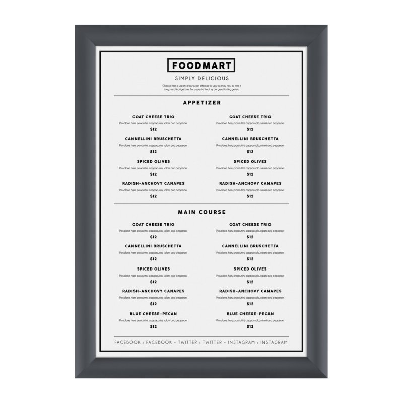 Europel 355088 Cadre de mur 328 x 451 mm Rectangle Gris Aluminium