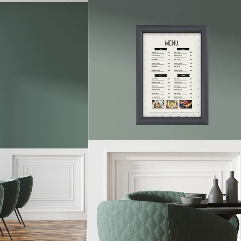 EUROPEL Cadre porte-affiche premium, A4, 25 mm,gris graphite