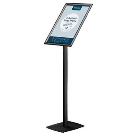 Europel 355045 support de panneau et stand d'information A4 Aluminium, Acier Noir