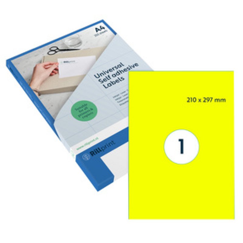 rillprint Étiquette fluorescente, 70 x 37 mm, rouge