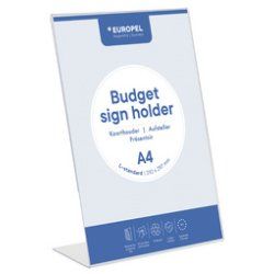 Europel 351000 support de panneau et stand d'information A4 Polystyrène Transparent