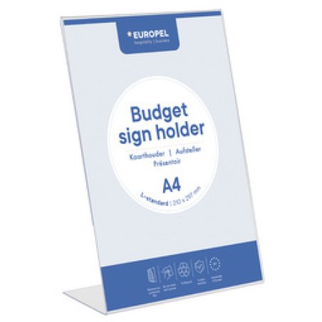 Europel 351000 support de panneau et stand d'information A4 Polystyrène Transparent