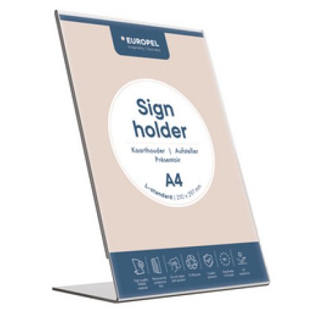 Europel 350126 support de panneau et stand d'information A7 Acrylique Transparent