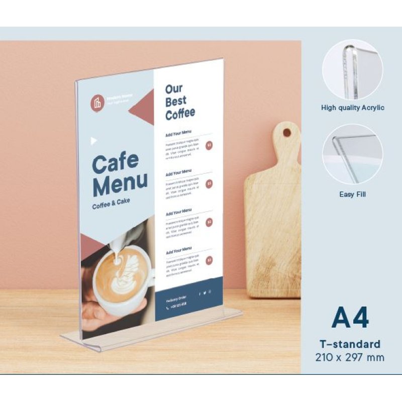 EUROPEL Porte-visuel acrylique, A4 portrait, droit