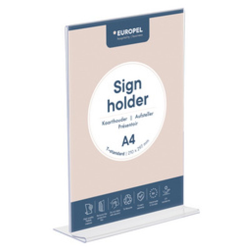 Europel Sign Holder T-Standard A6 Portrait Acryl