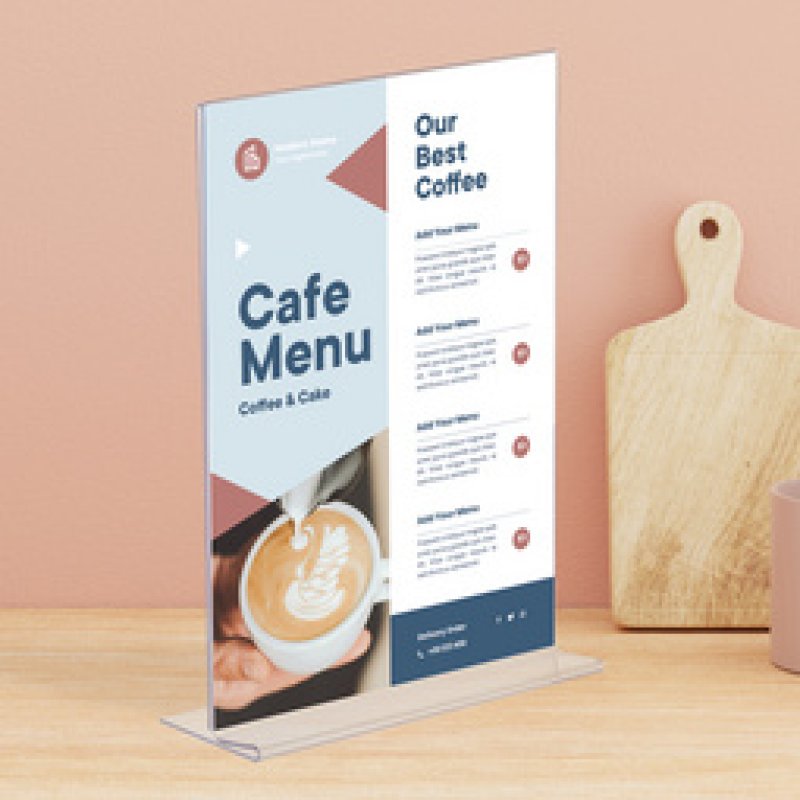 Europel 350055 support de panneau et stand d'information A6 Acrylique Transparent