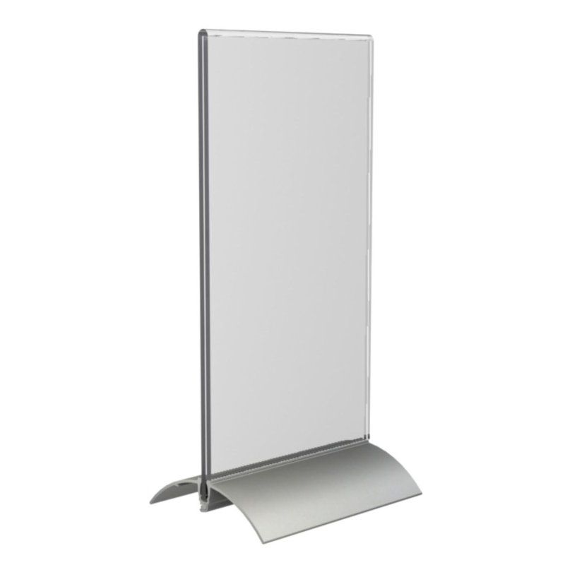 EUROPEL Porte-visuel, 1/3 A4 portrait, socle alu