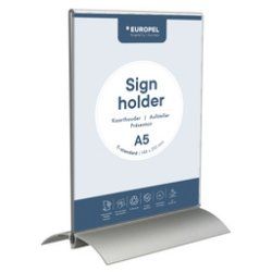 Europel Sign Holder T standard Portrait A4 Acrylic/Aluminium