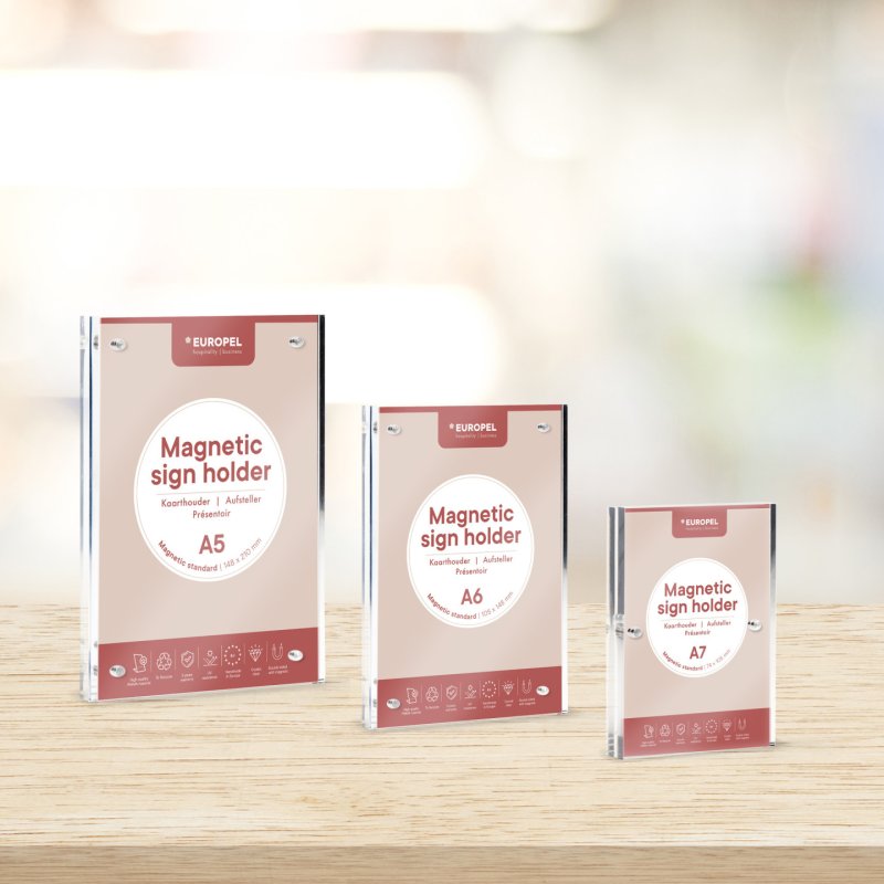 Europel 351011 support de panneau et stand d'information A6 Acrylique Transparent