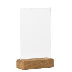 Europel 356311 support de panneau et stand d'information A6 Acrylique, Chêne Transparent, Bois
