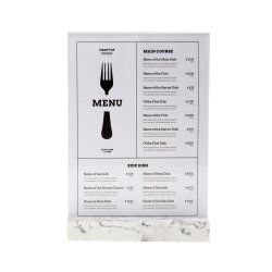 Europel 351020 support de panneau et stand d'information A4 Acrylique, Polystone Transparent, Blanc