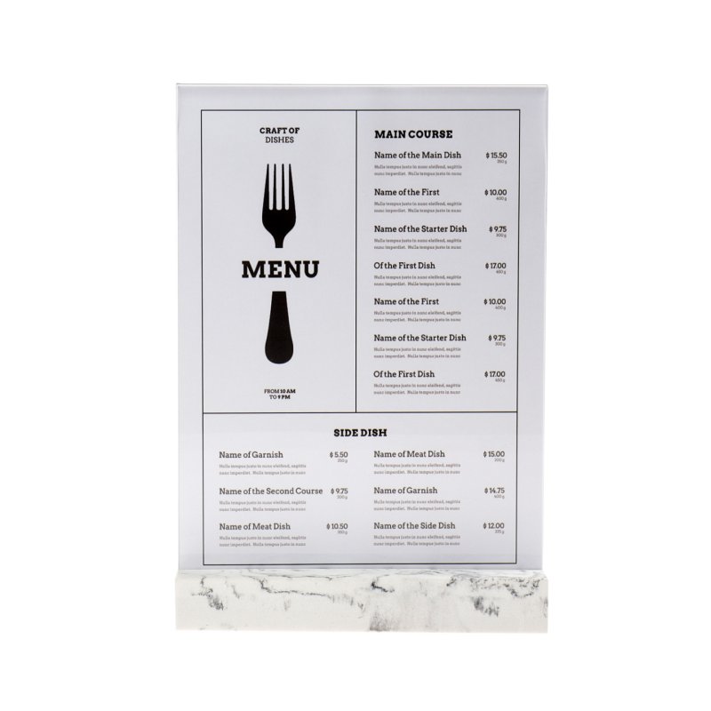 Europel Sign holder A4 Polystone white