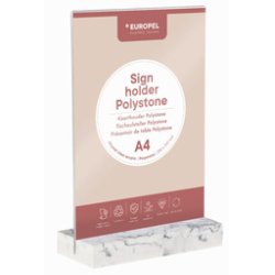 EUROPEL Porte-visuel, A5 portrait, polystone, blanc