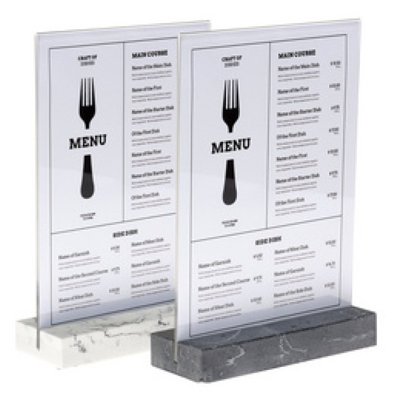 Europel 351021 support de panneau et stand d'information A5 Acrylique, Polystone Transparent, Blanc