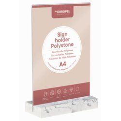 Europel 351022 support de panneau et stand d'information A4 Acrylique, Polystone Anthracite, Transparent