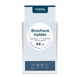 Europel Brochure holder 1/3 A4 Wall Mounted Clear