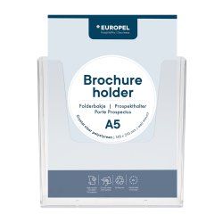 Europel Brochure holder A5 Wall Mounted Clear