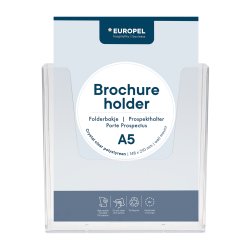 EUROPEL Porte-brochures mural, A5 portrait, transparent
