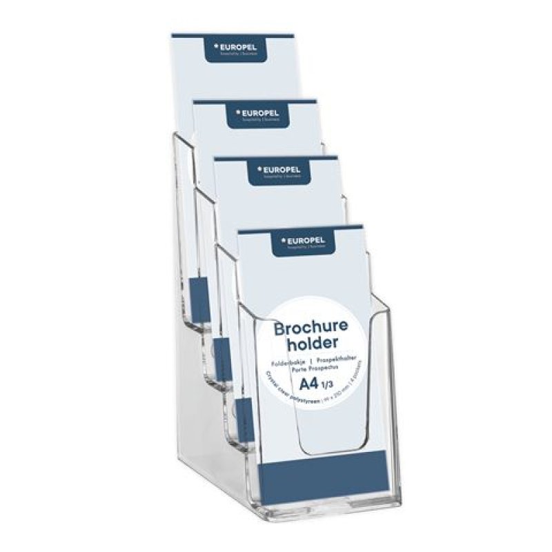EUROPEL Porte-brochures, 1/3 A4 portrait, transparent