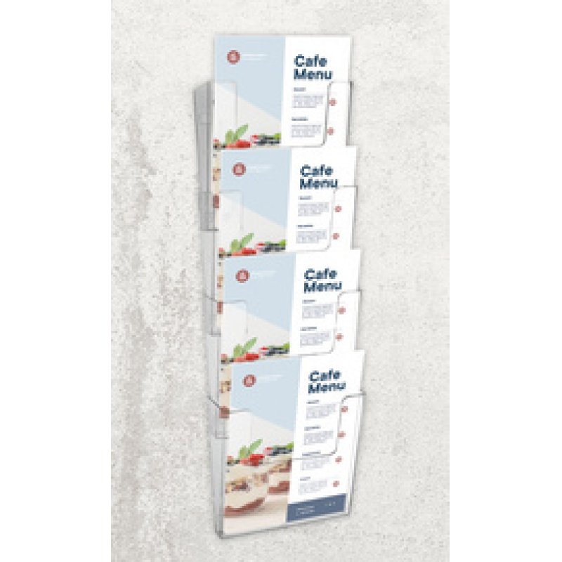 Europel 350103 support de panneau et stand d'information Porte-brochures A4 Polystyrène Transparent