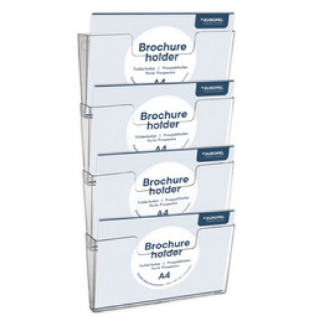 Europel Wall Brochure holder 4xA4 landscape connectable
