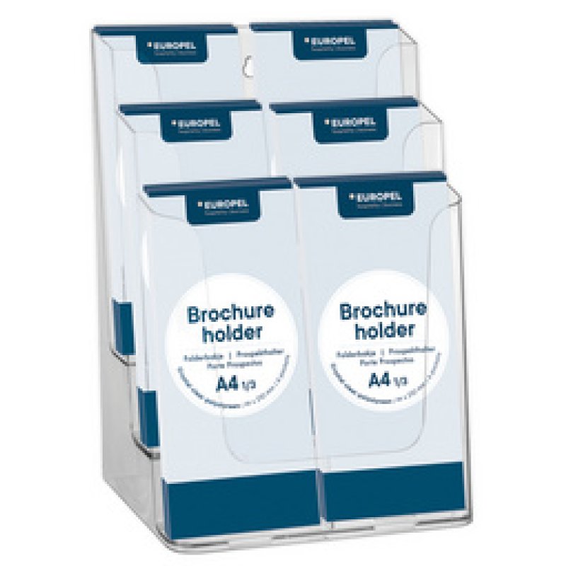EUROPEL Porte-brochures, 1/3 A4 portrait, transparent