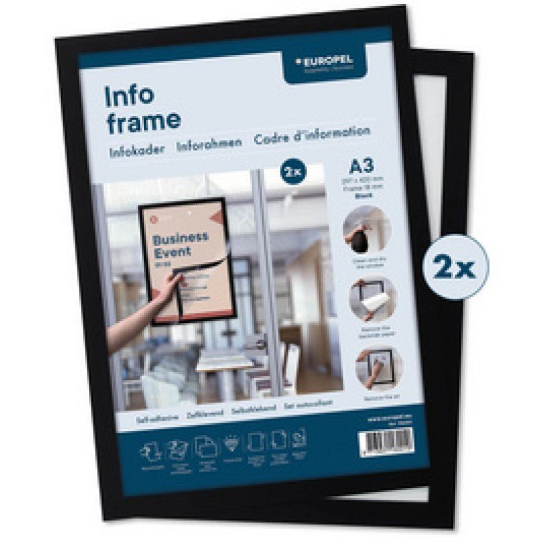 EUROPEL Cadre magnétique INFO FRAME, A3, noir