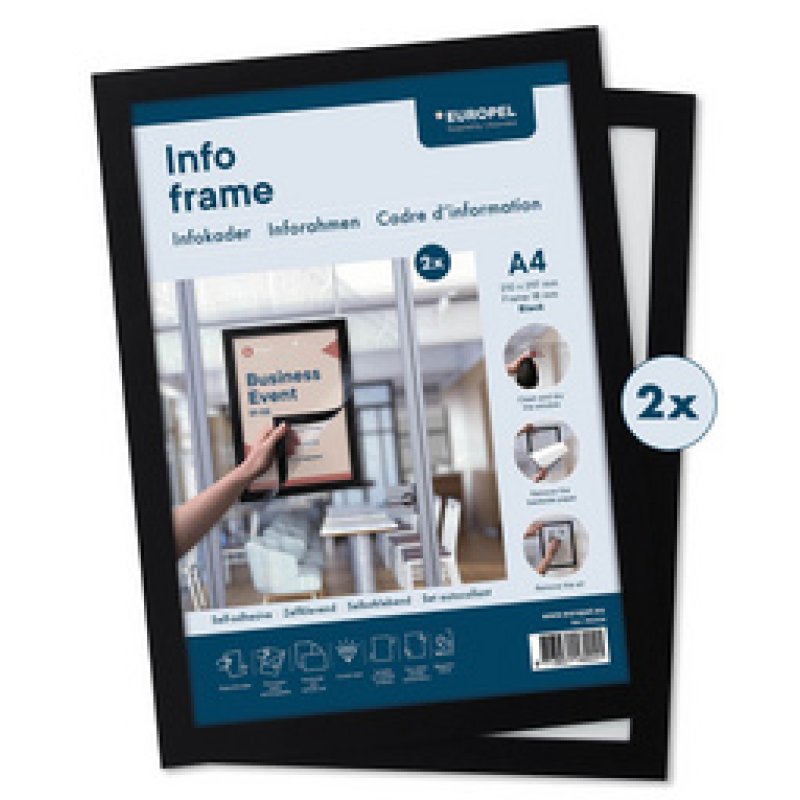 EUROPEL Cadre magnétique INFO FRAME, A4, argent