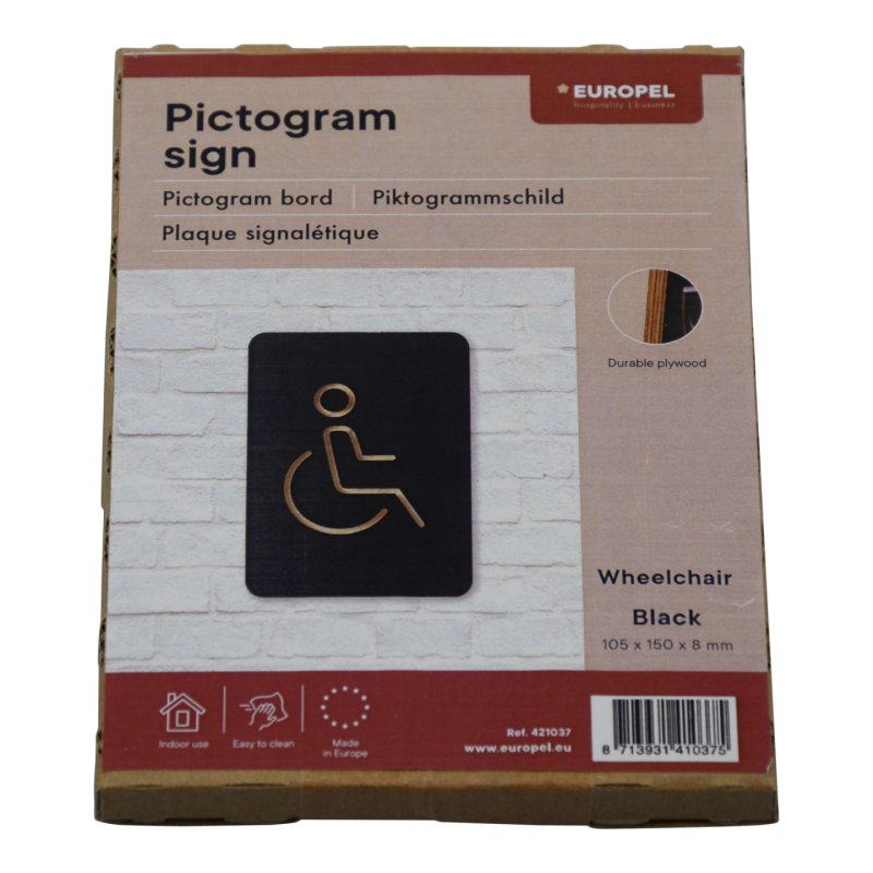 EUROPEL Pictogramme "WC handicapés", noir