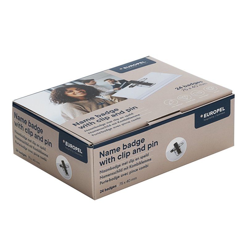 Europel Badge clip pin 75 x 40 mm/24 pieces