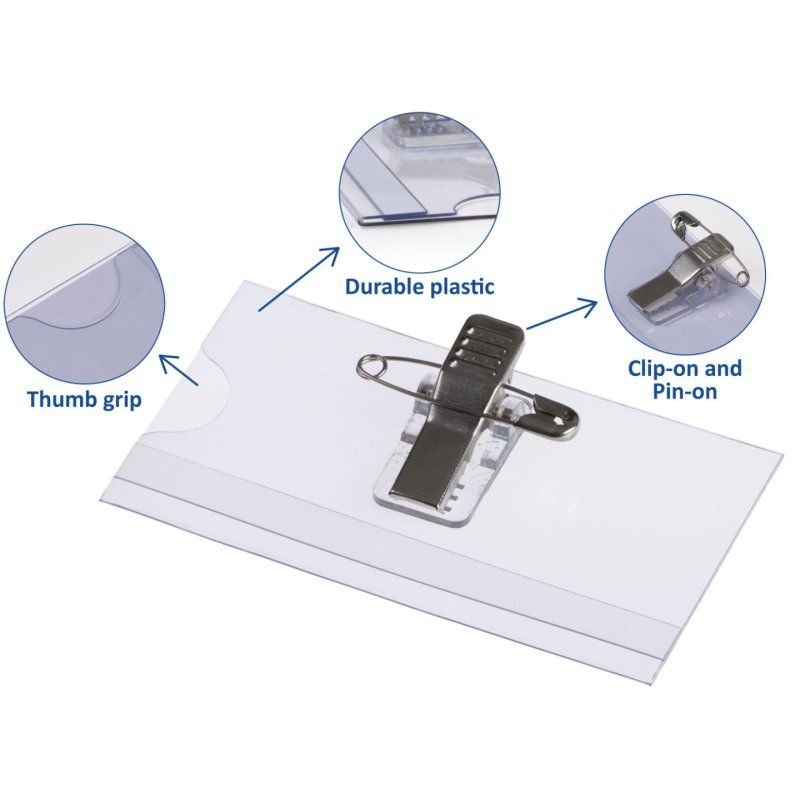 Europel Badge clip pin 75 x 40 mm/24 pieces