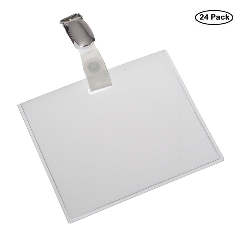 Europel Badge / card holder closed strip clip 90x60mm 24 pieces