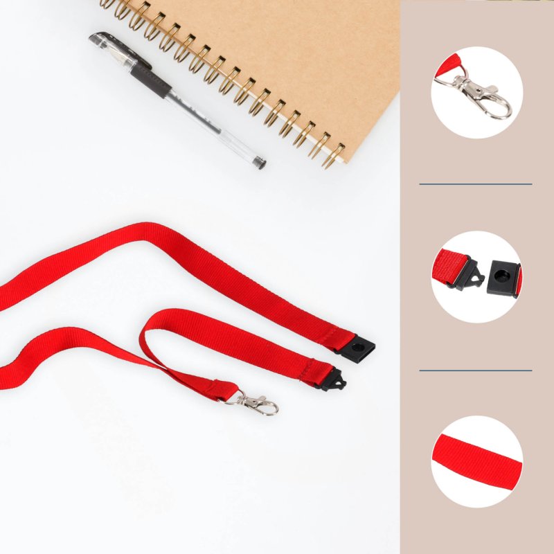 Europel 121276 Accessoire de porte-badge Porte-badge avec cordon Rouge 10 pièce(s)