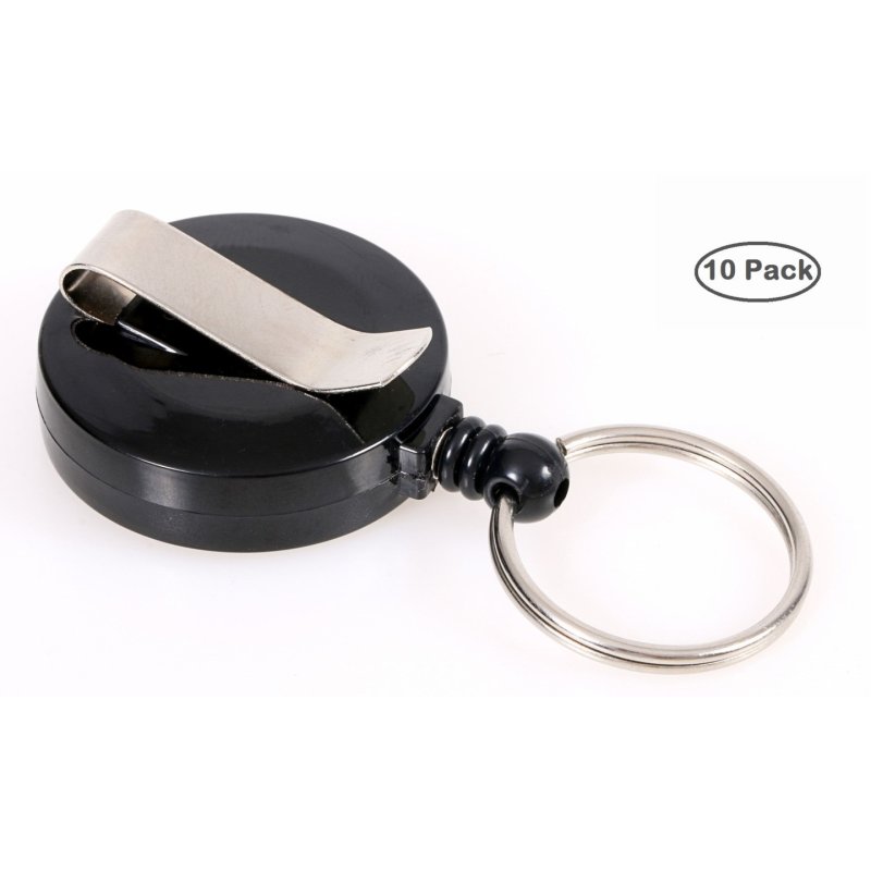 Europel Badge reel with keyring black/10 pieces