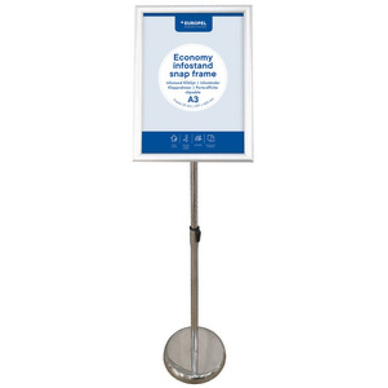 EUROPEL Porte-affiche sur pied ECONOMY cadre, A3, argent