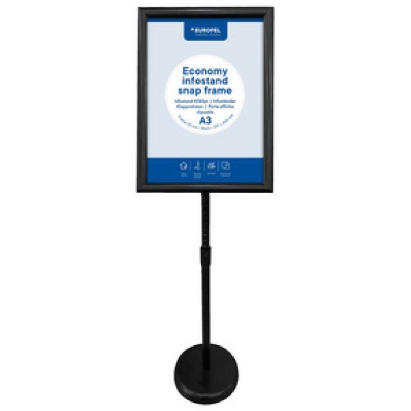 EUROPEL Porte-affiche sur pied ECONOMY cadre, A4, noir