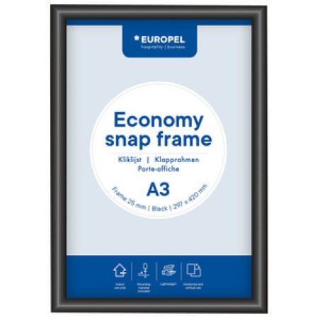 EUROPEL Cadre porte-affiche Economy, A2, 25 mm, noir