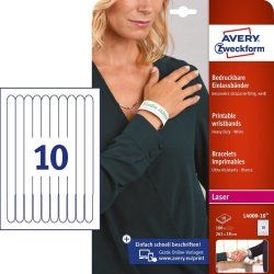 Avery L4000-10 étiquette à imprimer Blanc