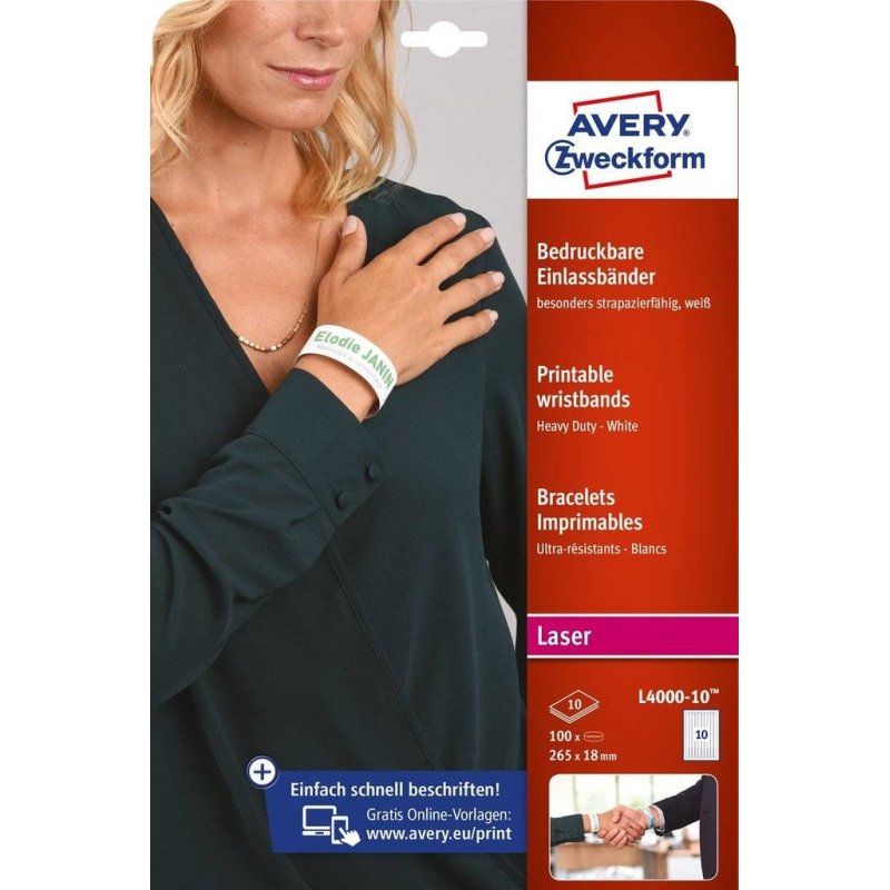 Avery L4000-10 printer label White