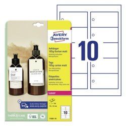 Avery Tags Blanc Imprimante d'étiquette non-adhésive