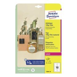 Avery T3001-10 étiquette d'adresse Etiquette non-adhésive Blanc