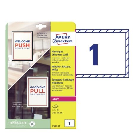 AVERY Zweckform Etiquette d'affichage vitrophanie, blanc