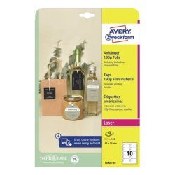 Avery T3002-10 étiquette d'adresse Etiquette non-adhésive Blanc