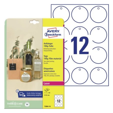 Avery Tags White Non-adhesive printer label