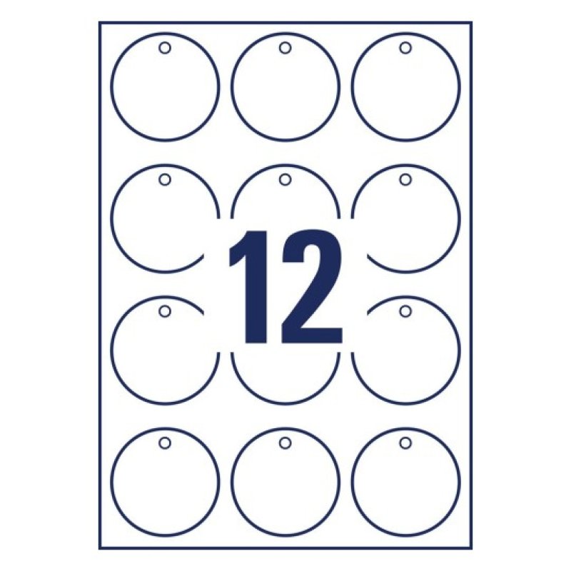 Avery Tags Blanc Imprimante d'étiquette non-adhésive