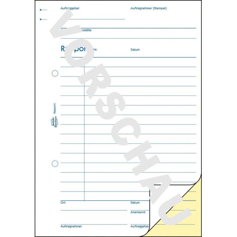 AVERY Zweckform Formularbuch "Rapport", A5, 2 x 40 Blatt