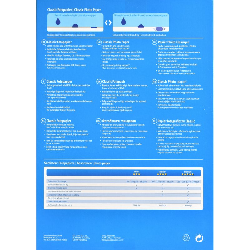 Avery 2496 photo paper A4 White Gloss