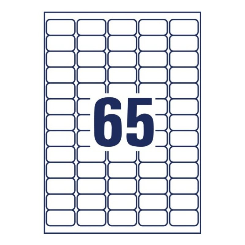 Avery L6026REV-25 self-adhesive label Rectangle Removable White 1950 pc(s)