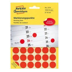 Avery Colour Coding Dots, Red